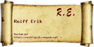 Reiff Erik névjegykártya